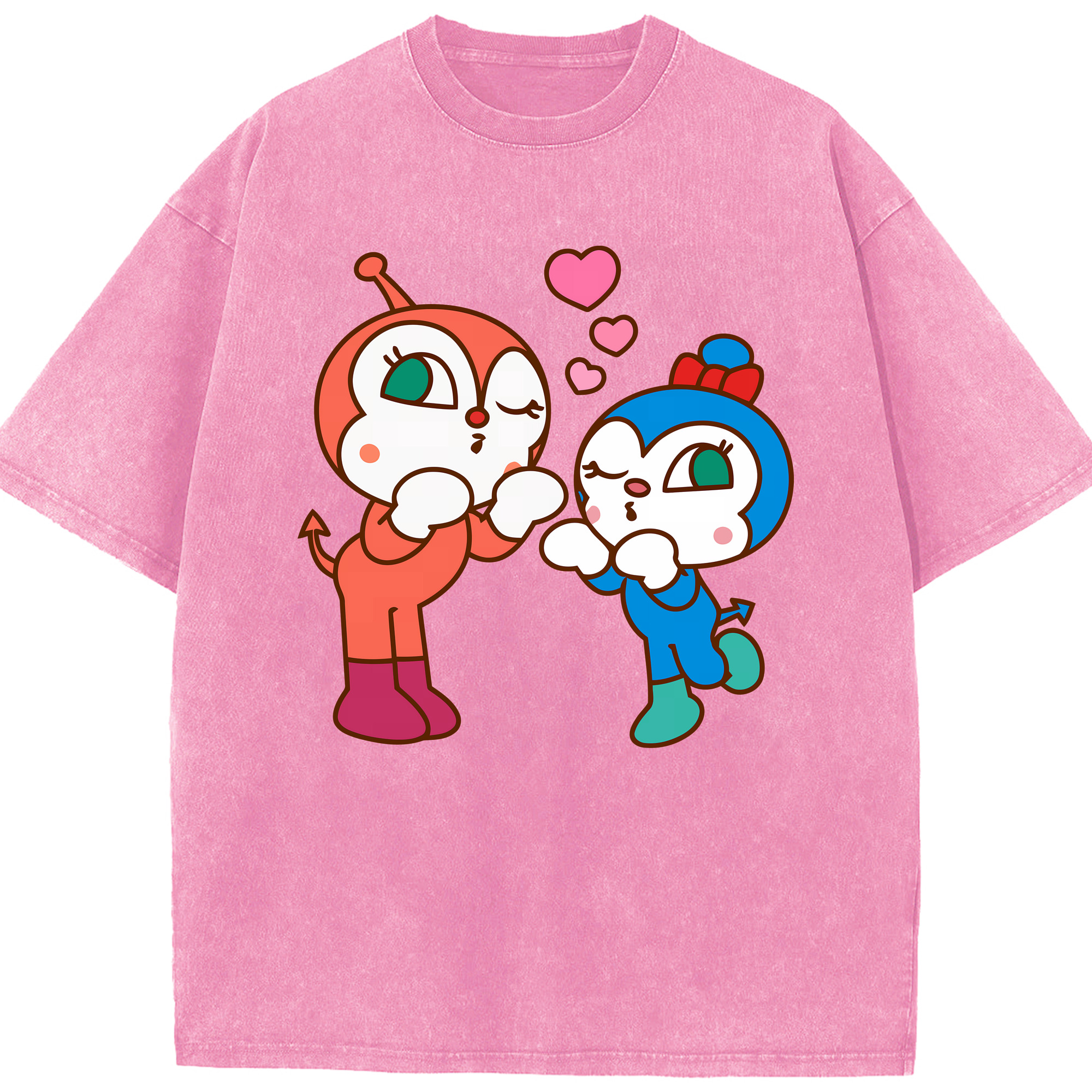 （画像用） アンパンマン Anpanman 綿100% ヴィンテージ風 半袖Tシャツ（フロントプリント）